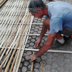 canne di bambu' splittate ad incrocio semplice