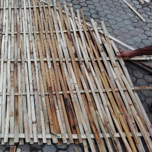 canne di bambu' splittate ad incrocio semplice